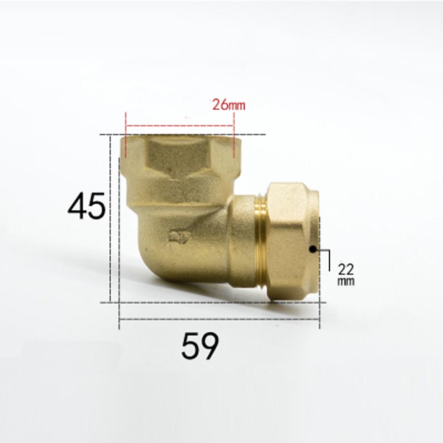 Compression Fitting Brass - Fit Tube OD 22 มิลลิเมตร x