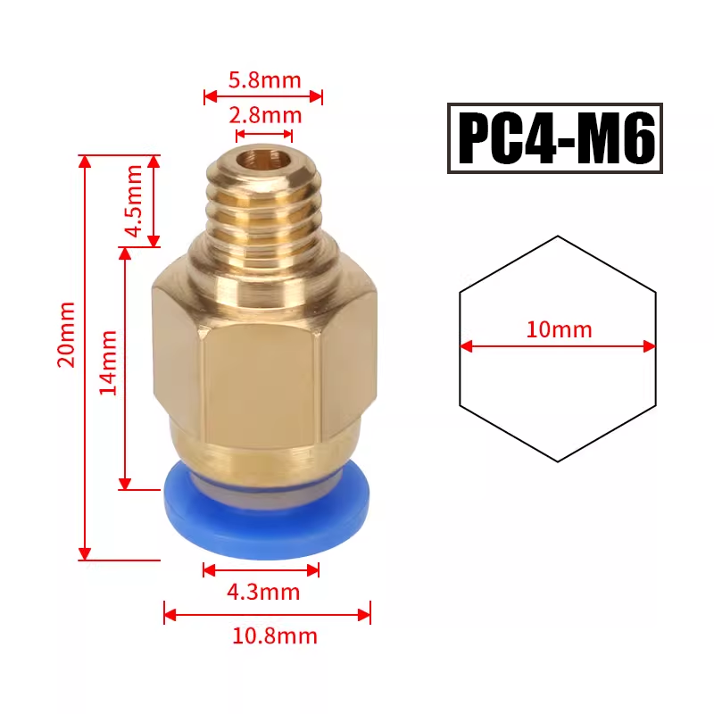 10 ชิ้น/ล็อต PC4-M6 PC4-01 ข้อ - Ptfe Tape Thread บทวิจารณ์และราคา